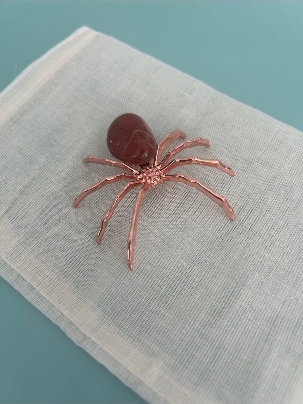 Carnelian Agate Rose Gold Spider 2”x 2.25” Gives You Courage & Motivation NWT